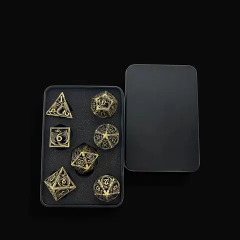 속이 빈 금속 주사위 세트 드래곤 주사위 DND 금속 주사위 던전 앤 드래곤 DND RPG 다면체 주사위 세트 D100 D6 D8 D10 D12 D20