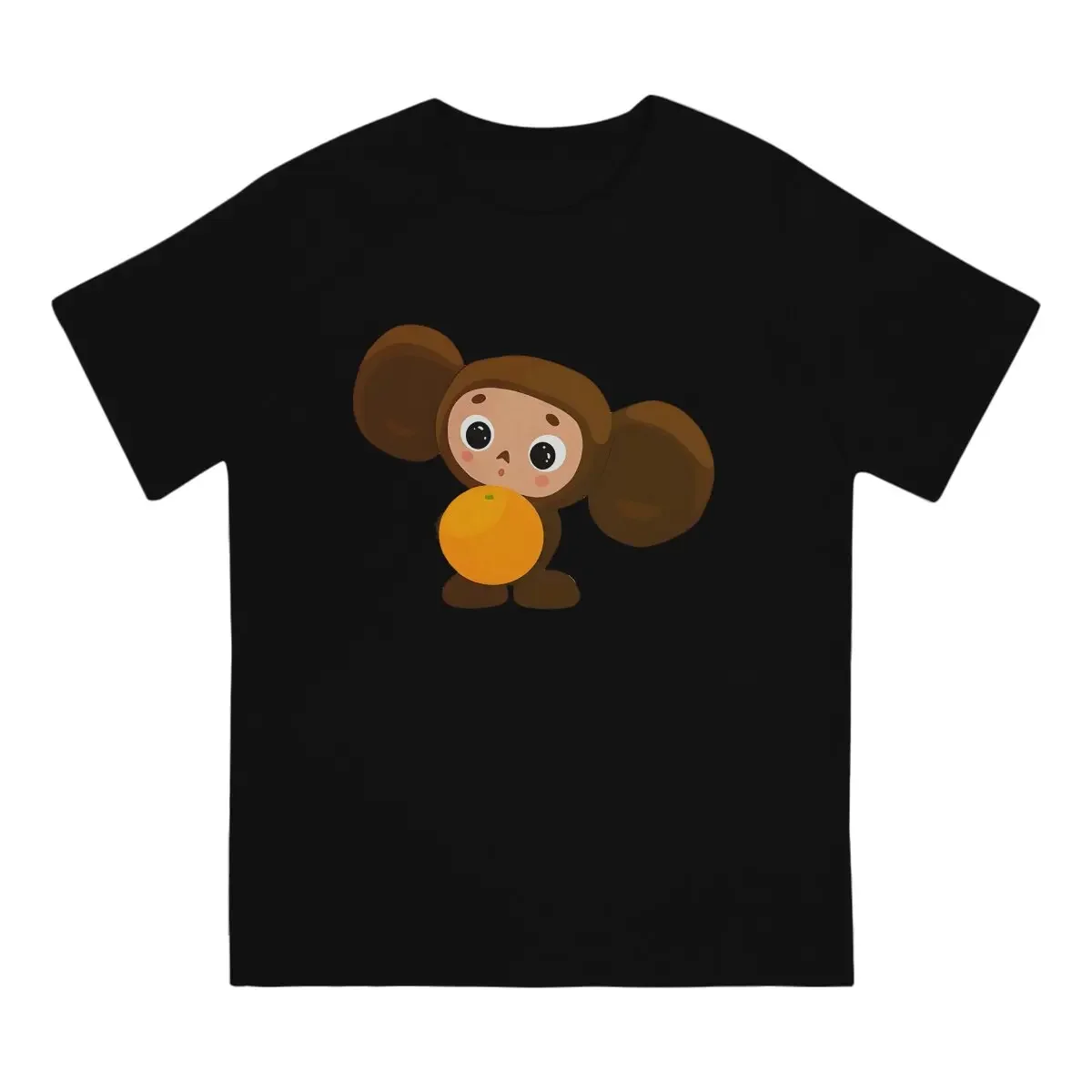 Cheburashka Poster Men TShirt Cheburashka Crewneck Tops 100% Cotton T Shirt Humor High Quality Birthday Gifts