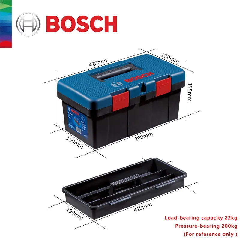 Bosch Original Toolbox Household Portable Large Multi-functional Plastic Storage Toolkit Organizer Double-layer Thicked Big Box