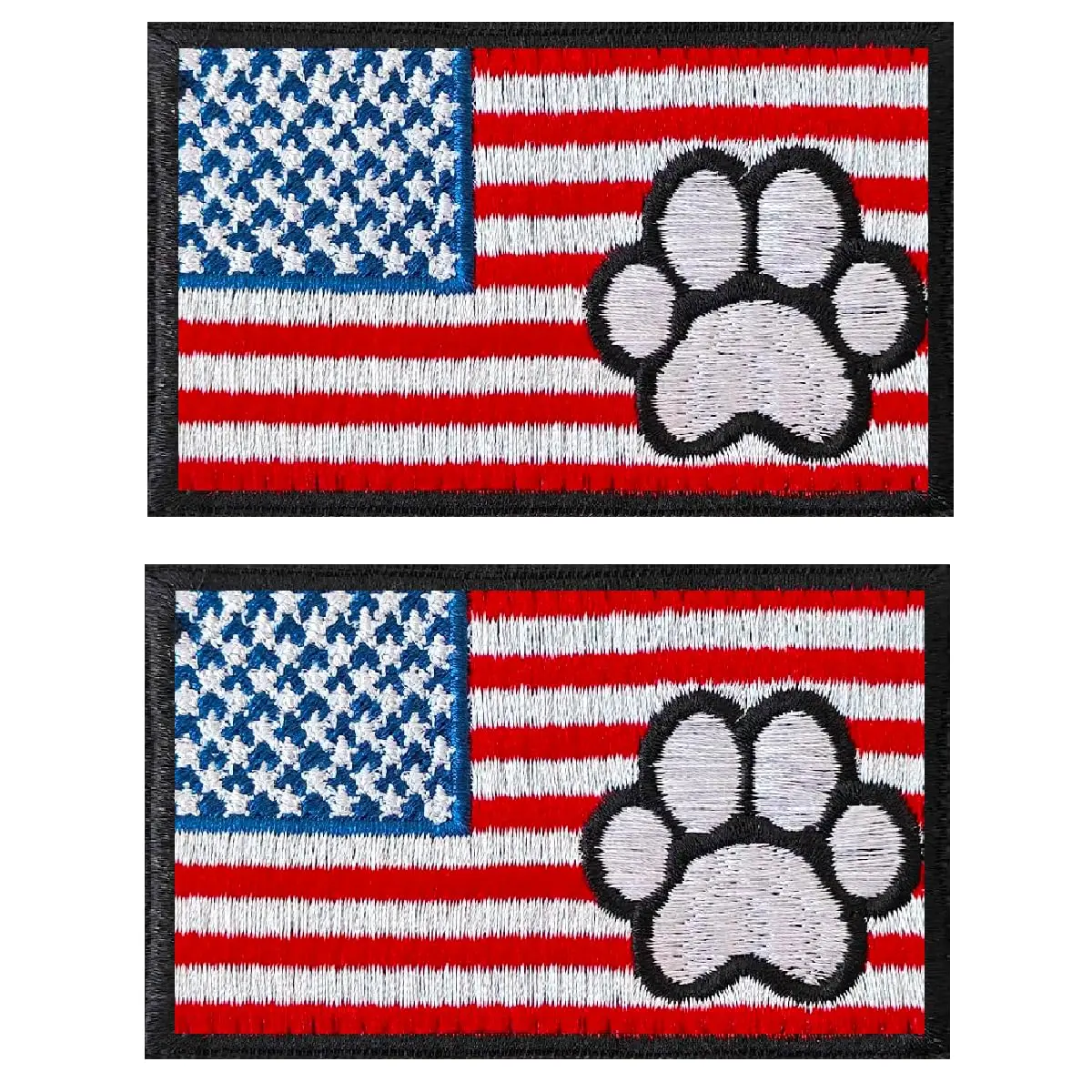 2PCS American Flag Patch with Dog Paw, Hook & Loop Patch Funny Tactical Morale Patch for Caps Bags Vests Military Uniforms