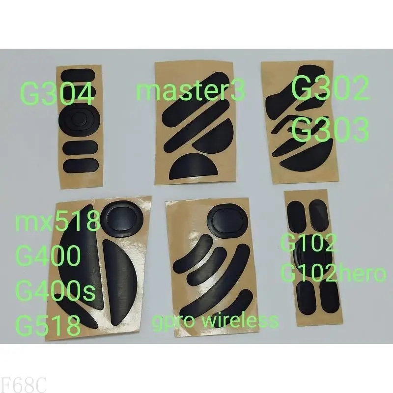F68C 1 set pattini del mouse pads padde per i piedi del mouse per 3/g302 g303/mx518 mouse bordi curvi mouse