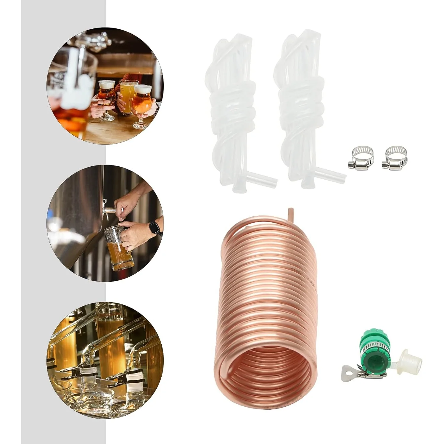 Refrigeratore per mosto in rame, refrigeratore per mosto ad immersione per birra, bobina di raffreddamento per mosto ad immersione in rame per birra fatta in casa per la produzione di birra