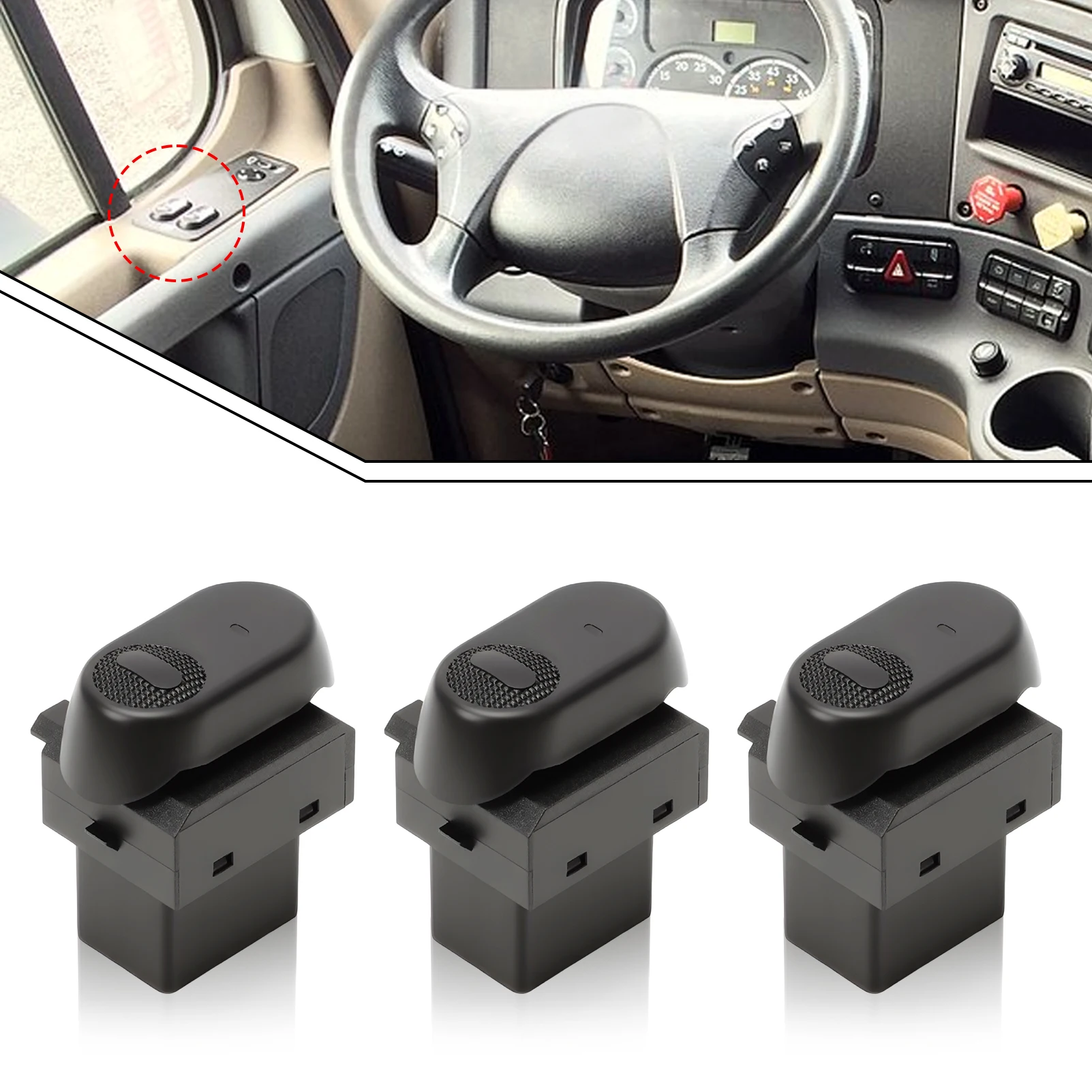 

3pcs Front Side Heavy Duty Window Switch For Cascadia 2007-2018 113 2010-2014 125 2008-2014 12862662 901-5203 DTL12862662