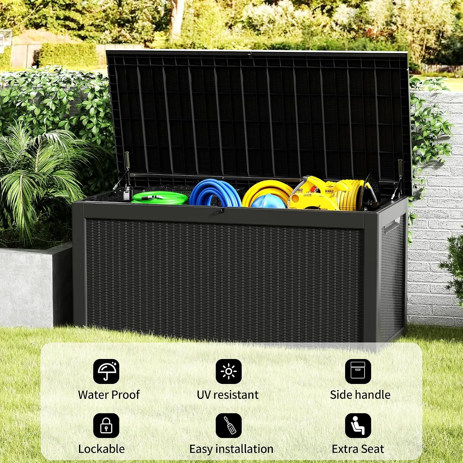 Outdoor Furniture With Storage For Cushions - Boîte de rangement extérieure, grande boîte