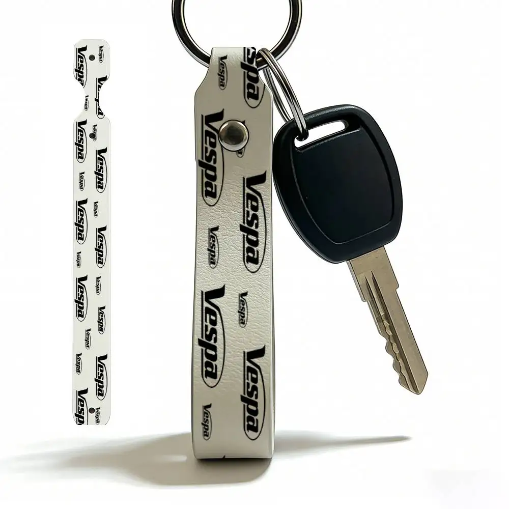 Llavero de cuero PU para Vespa, llavero universal para motocicleta, soporte para llaves para motociclistas, regalo para hombres