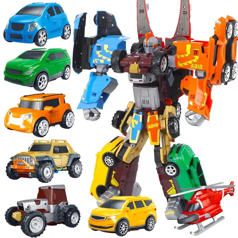 

7 IN 1 Tobot Transforming Robot to Car Toys Korea Cartoon Brothers Anime Tobot Deformation Car Airplane Toys for Children Gift