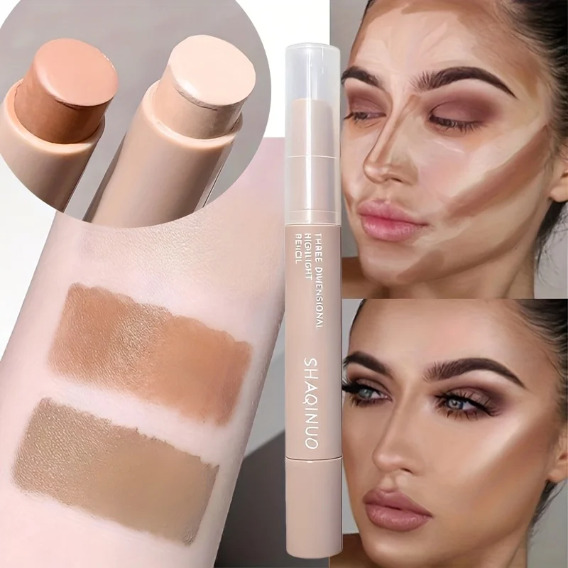 Matte Nose Shadow Contour Pen Smooth Cream Texture Natural Long-lasting Not Easy to Smudge 3D Facial Contour Stick