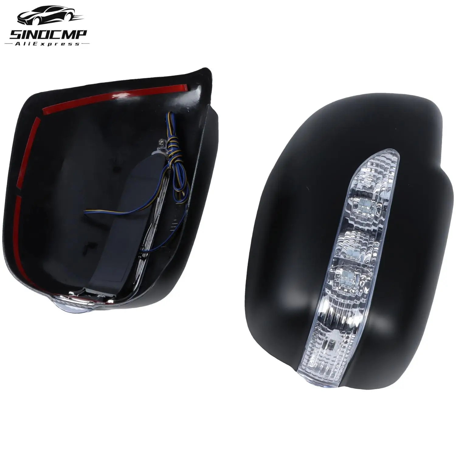 

2Pcs New Gloss Black Side Door Mirror Covers With Led Light For Toyota Tacoma 2005-2014 Rear View Mirror Accessories