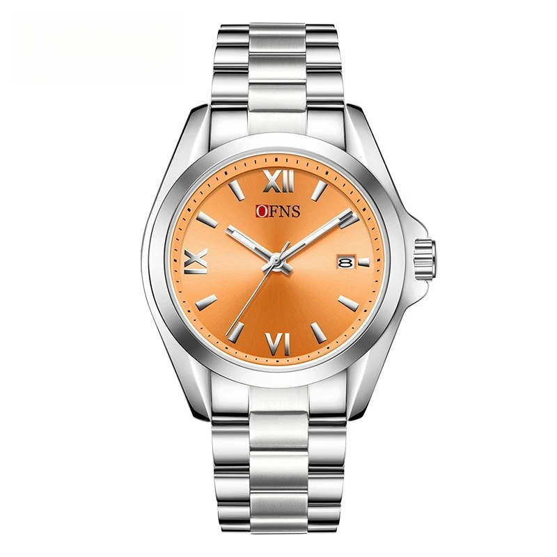 Fashion Women's Solid Steel Watch, Roman Numeral Date Display, Luminous Waterproof, Business Casual High-End Night Glow Watches