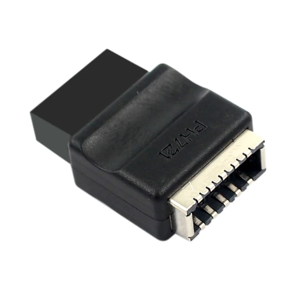 1/2 قطعة اللوحة الأم USB 2.0 9-Pin إلى Type-E اللوحة الأمامية رأس تمديد محول TYPE-E واجهة رأس محول للكمبيوتر المكتبي
