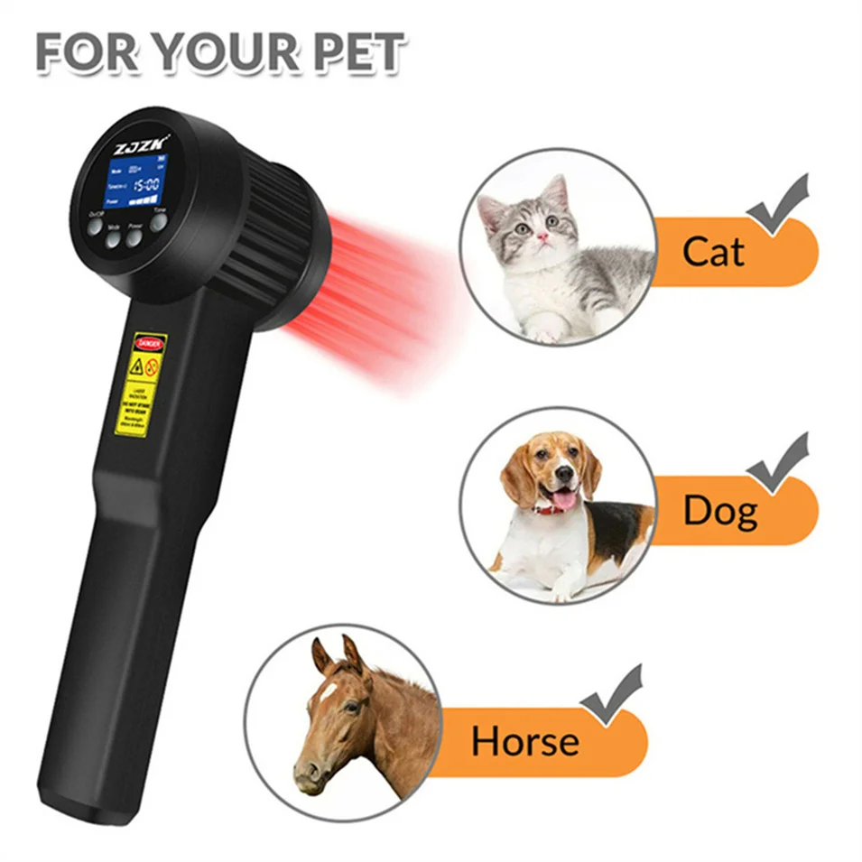 ZJZK 305W 905nm*4 808nm*10 650nm*1 Cold Laser Joints Super Pulse Infrared Laser Pain Therapy Massager High Powered for Human Pet