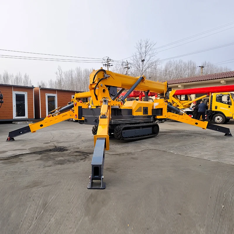 กําหนดเอง CE พื้นที่แคบรีโมทคอนโทรลไร้สาย 16 เมตร 5 ตันเครนตีนตะขาบแมงมุมขนาดเล็กแบบพับได้สําหรับขาย