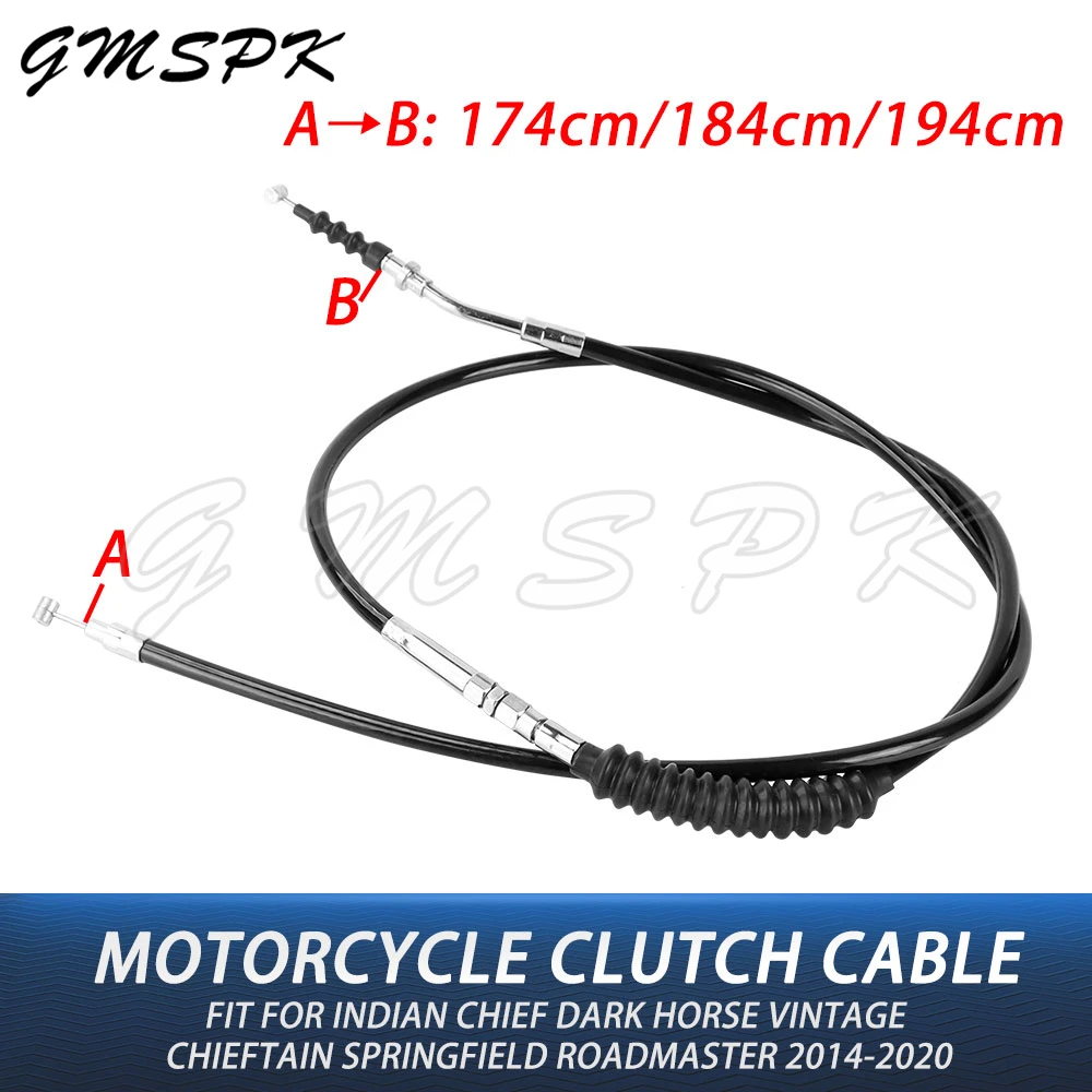 174cm 184cm 194cm Motorcycle Clutch Cable Fit for Indian Chief Dark Horse Vintage Chieftain Springfield Roadmaster 2014-2020