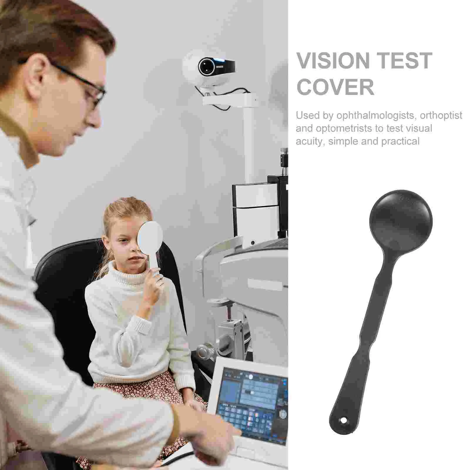 3 Pcs Vision Test Baffle Eye Optometrist Instruments Cover Handheld Occluder Eyesight Covers Kit Mask