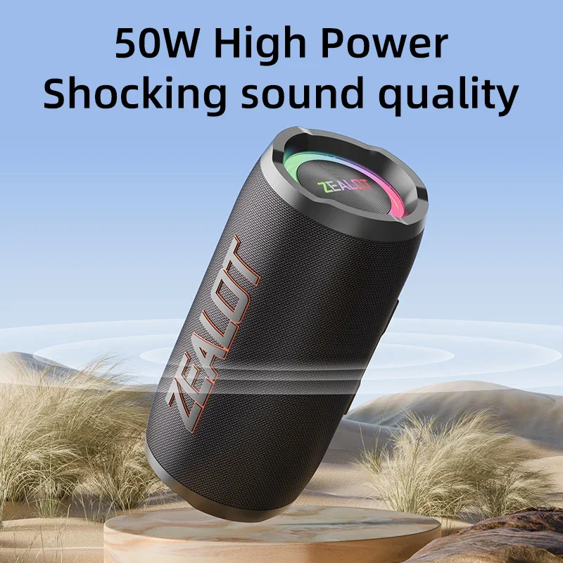 

50W Powerful Bluetooth Speaker With Subwoofer with Large Horn RGB Lights 8000mah Battery Wireless Stereo Shocking Sound Bass