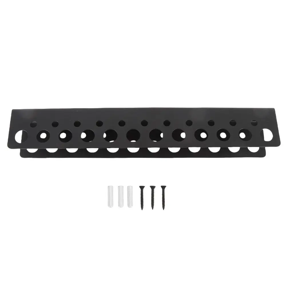 Black Screwdriver Storage Rack Carbon Steel Heavy Wall Mount Screwdriver Holder 32CM Length Hand Tools Organizer Home