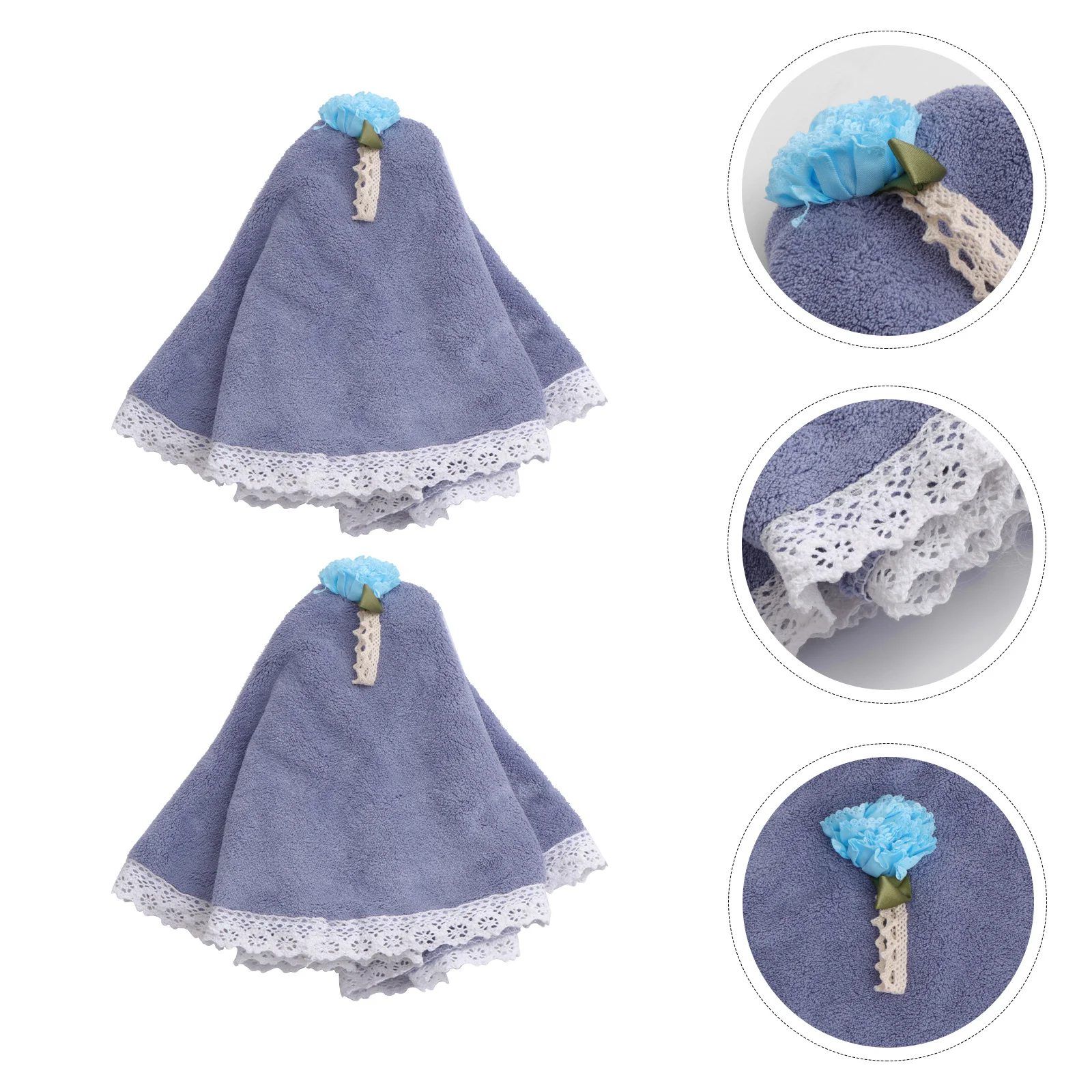 2 قطعة مناشف اليد المستديرة المرجان الصوف لينة ماصة التجفيف السريع المطبخ معلقة منشفة منشفة امتصاص الماء الصغيرة #4