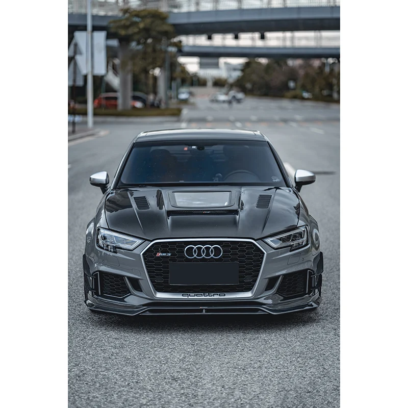 Carbon Fiber Fibre Body Kit Front Bonnet Hood Fit For  RS3 2018+