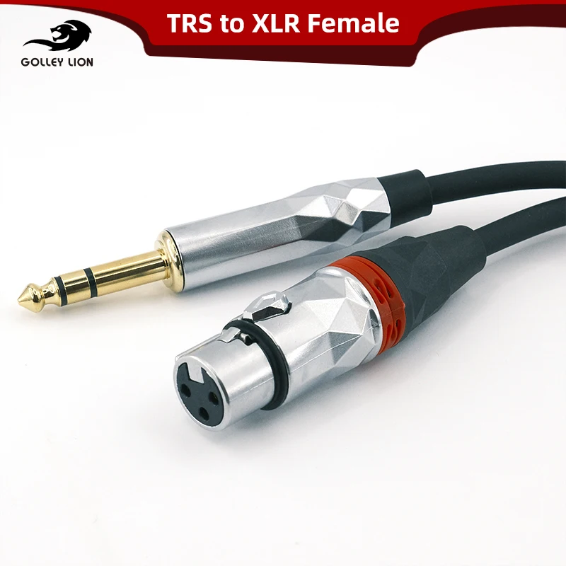 Cable de Instrumento GOLLEY LION de 1/4" TRS a XLR Hembra |   Conectar Teclado, Sintetizador, Micrófono