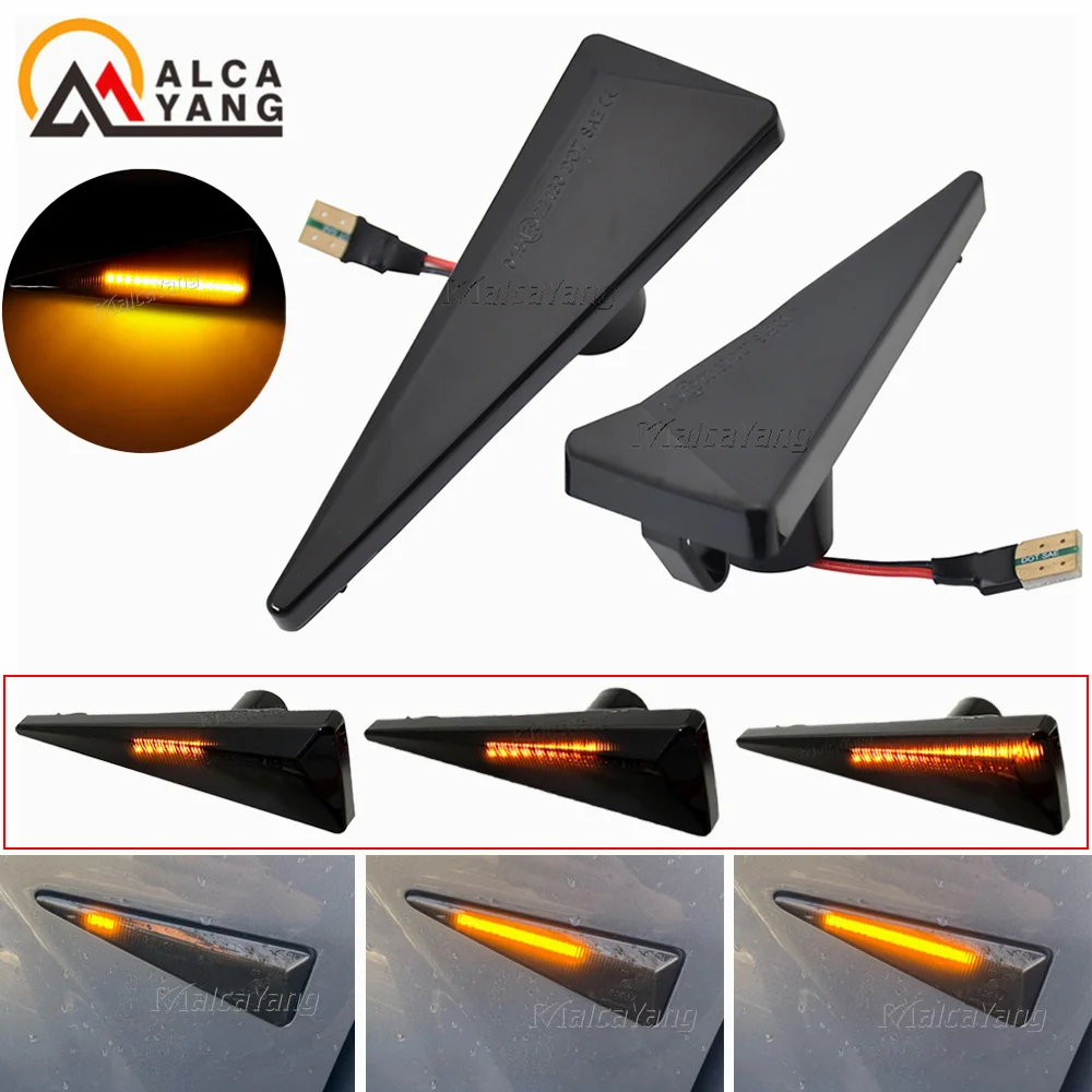 Pair LED Dynamic Side Marker Light Turn Signal Lamp for Renault Megane MK2 CC Scenic Espace 4 Vel Satis Wind Avantime Thalia 2