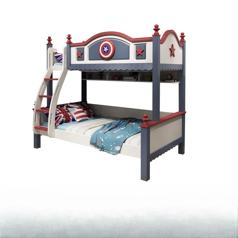 

Children's bed Boy up and down bed Solid wood two-layer bed with slide Split high and low bunk Adult double