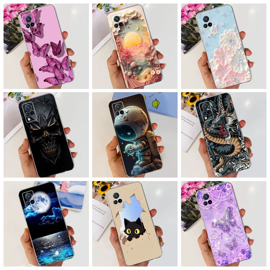 For Vivo V21 V21E 4G 5G V2066 Back Cover Vivo Y73 2021 Phone Case Soft Clear Silicone Shockproof Protection Funda Coque Capa