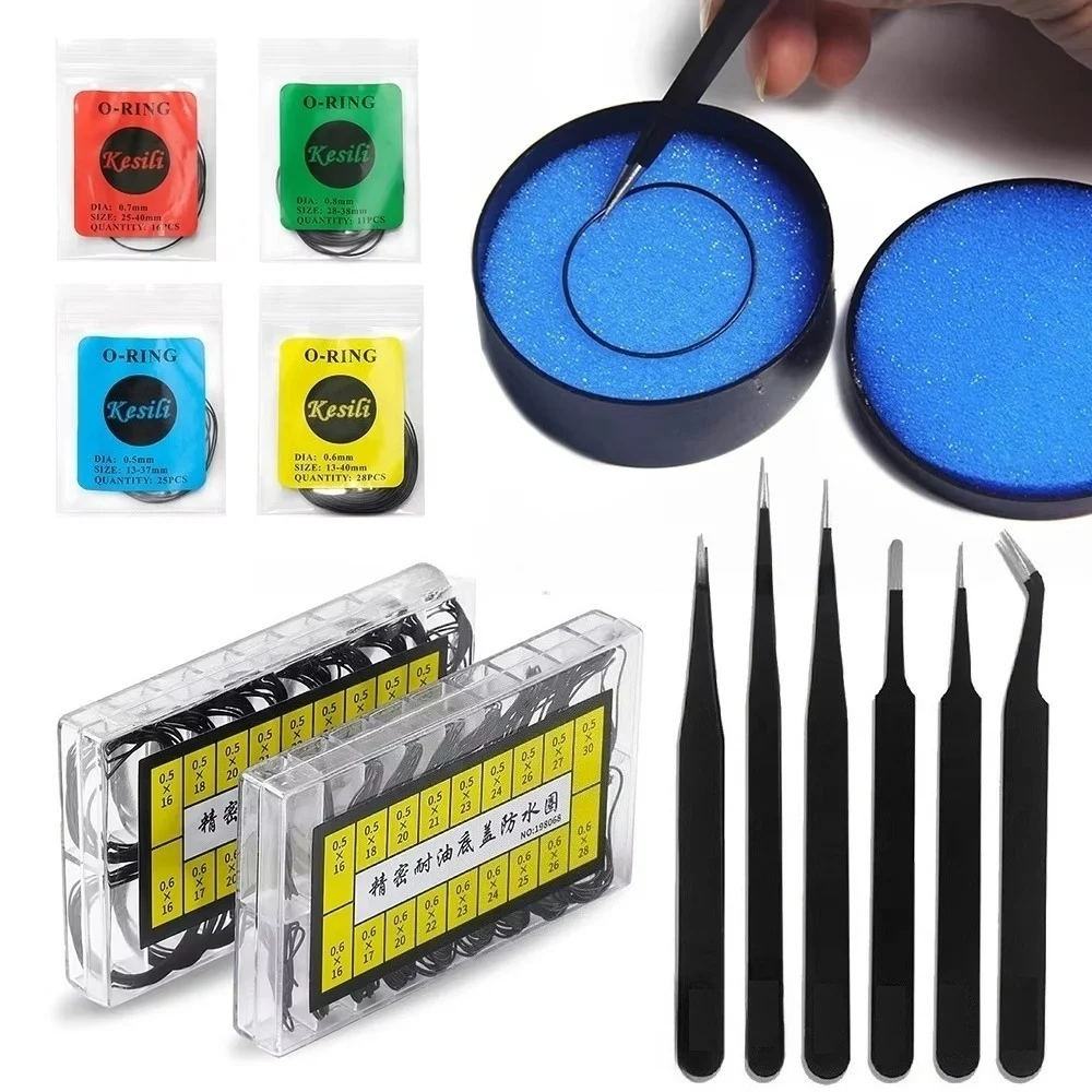 Watch Gasket Grease Watch Case Rubber Waterproof O-Ring Seal 0.5/0.6mm Oil-resistant Watch Repair Tool 1box for Watchmaker