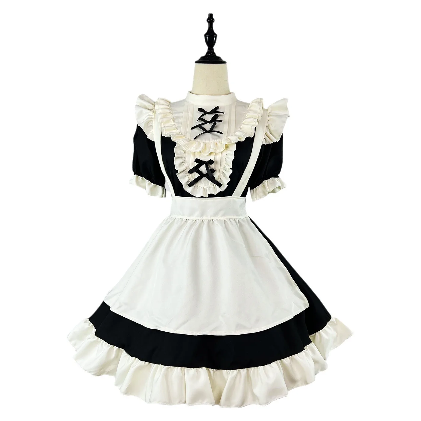 Anime czarna sukienka pokojówka Lolita przebranie na karnawał dziewczyna sukienka pokojówka trendy dziewczyny pokojówka stroje imprezowe S -5XL