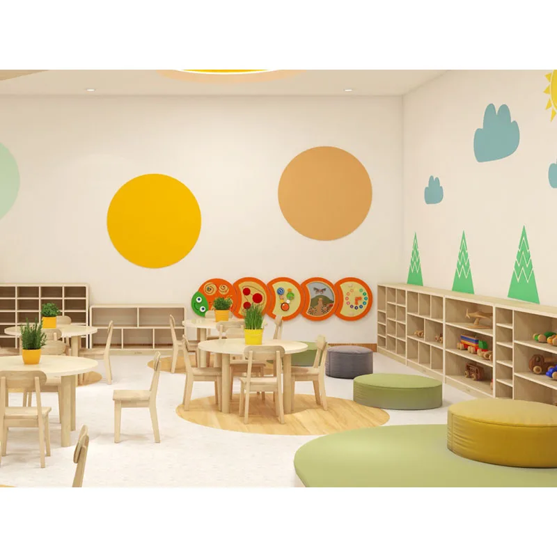 Promotion Childcare Solid Wood Pre School Play School Furniture Chair And Table Daycare Furniture Wholesale