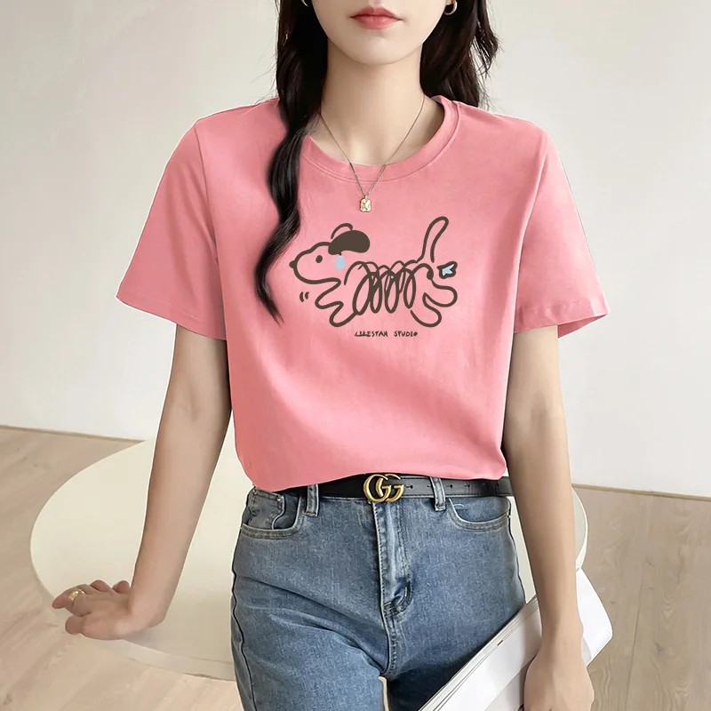Pure Cotton Short Sleeve T-Shirt Women's Base Layer Thin Model Qingdao Jimo Qindao Cotton Sweatshirt Guangzhou Guangdong Thir...