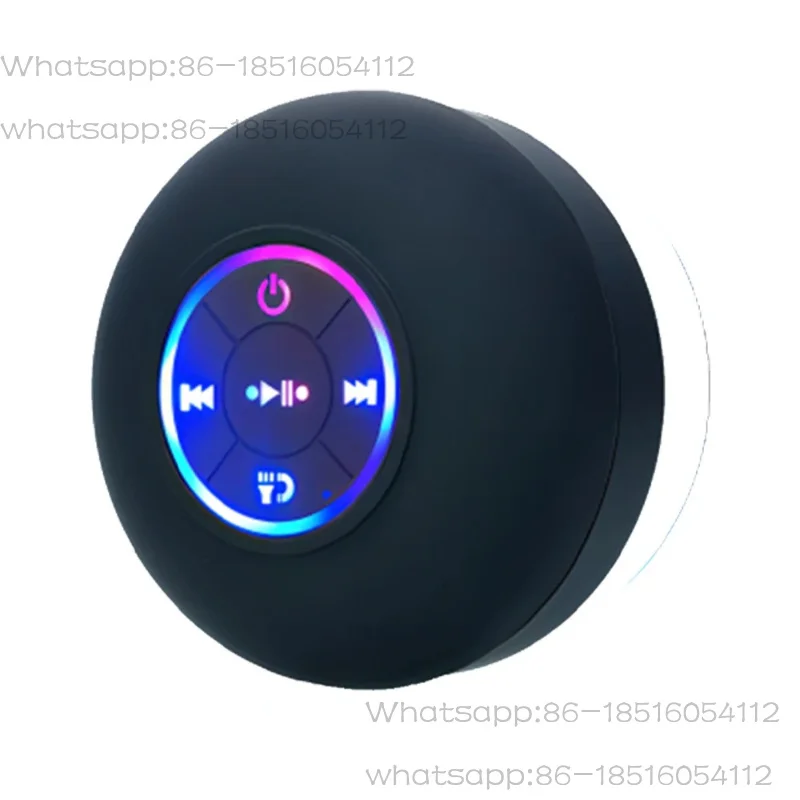 Portable Wireless Bluetooth Speaker LED Light IPX4 Waterproof Loudspeaker Outdoor Bathroom Large Suction Cup Stereo Sound Box