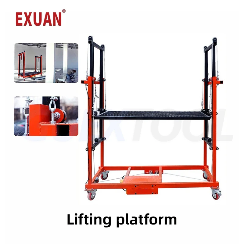 Electric Lifting Scaffolding Automatic Folding Mobile Remote Control Indoor Construction Site Decoration Shelf New Lift Plate