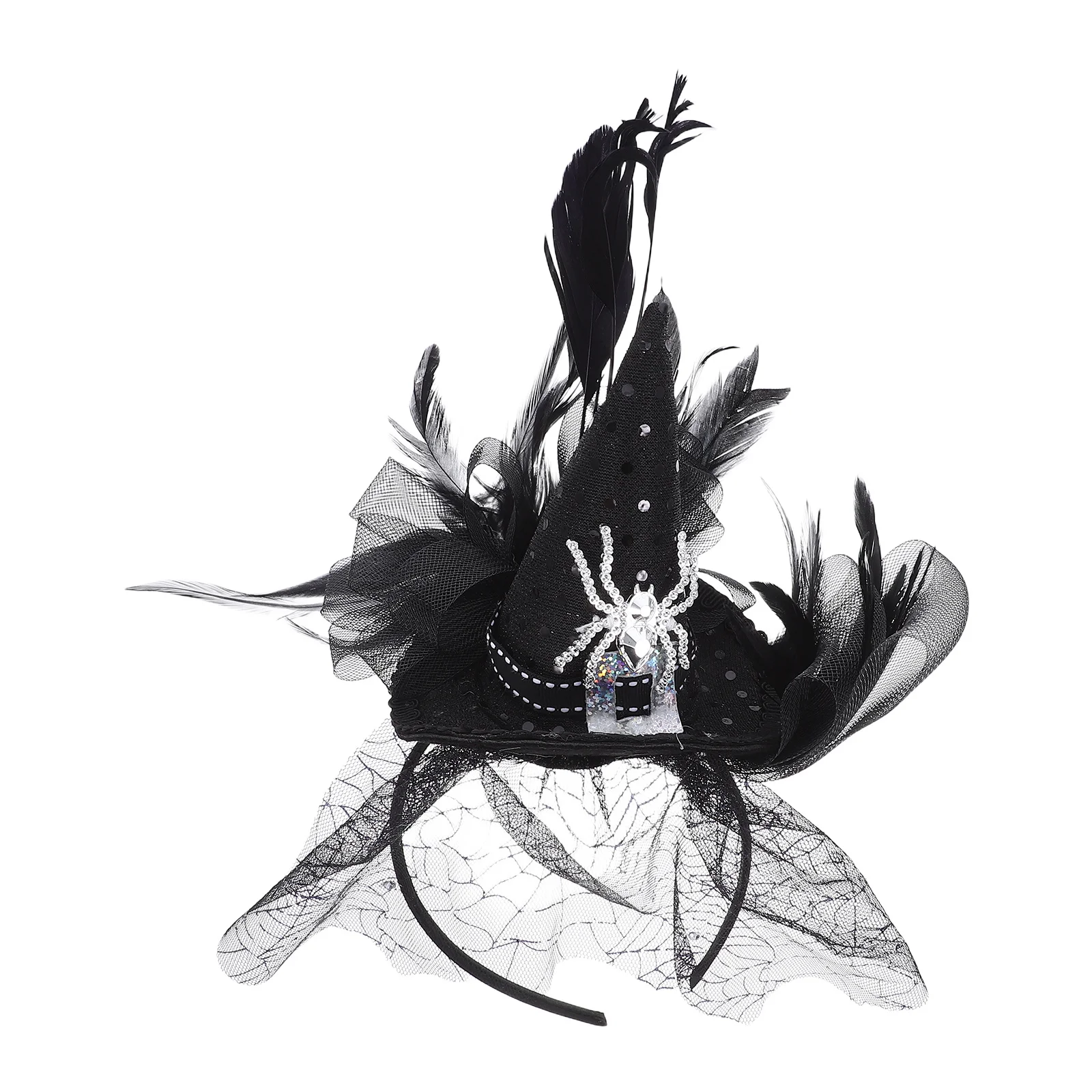 

Elegant Black Spider Web Headband Halloween Witch Costume Cosplay Party Hair Accessory Adjustable Universal Size Fit