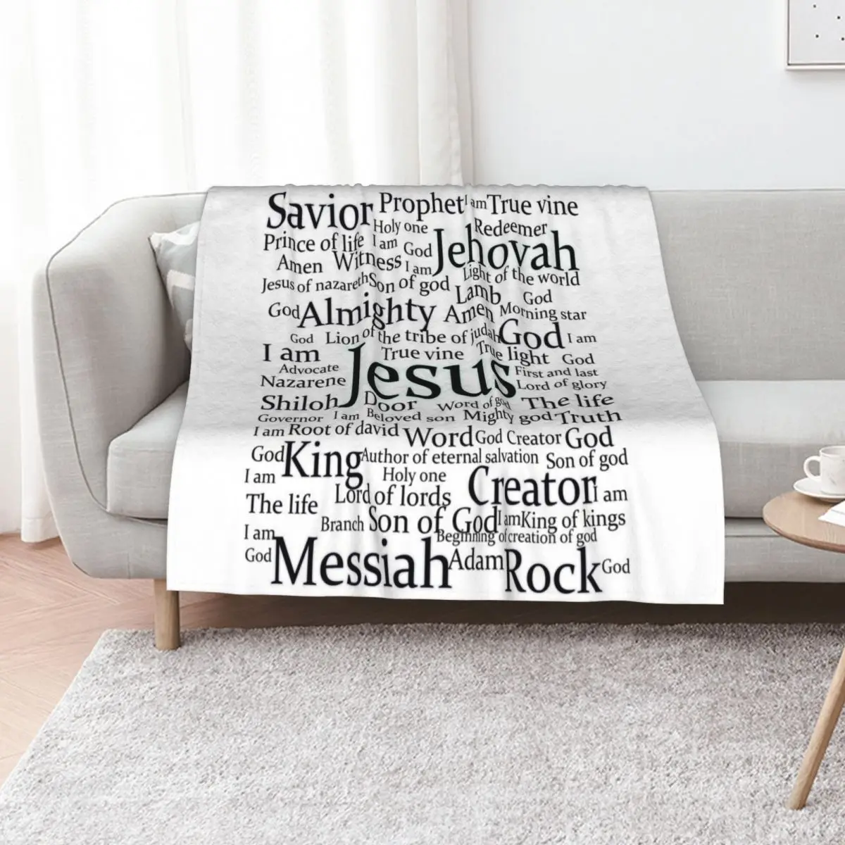 The names of Jesus Throw Blanket Warm Throw Blanket Gift for Anniversary