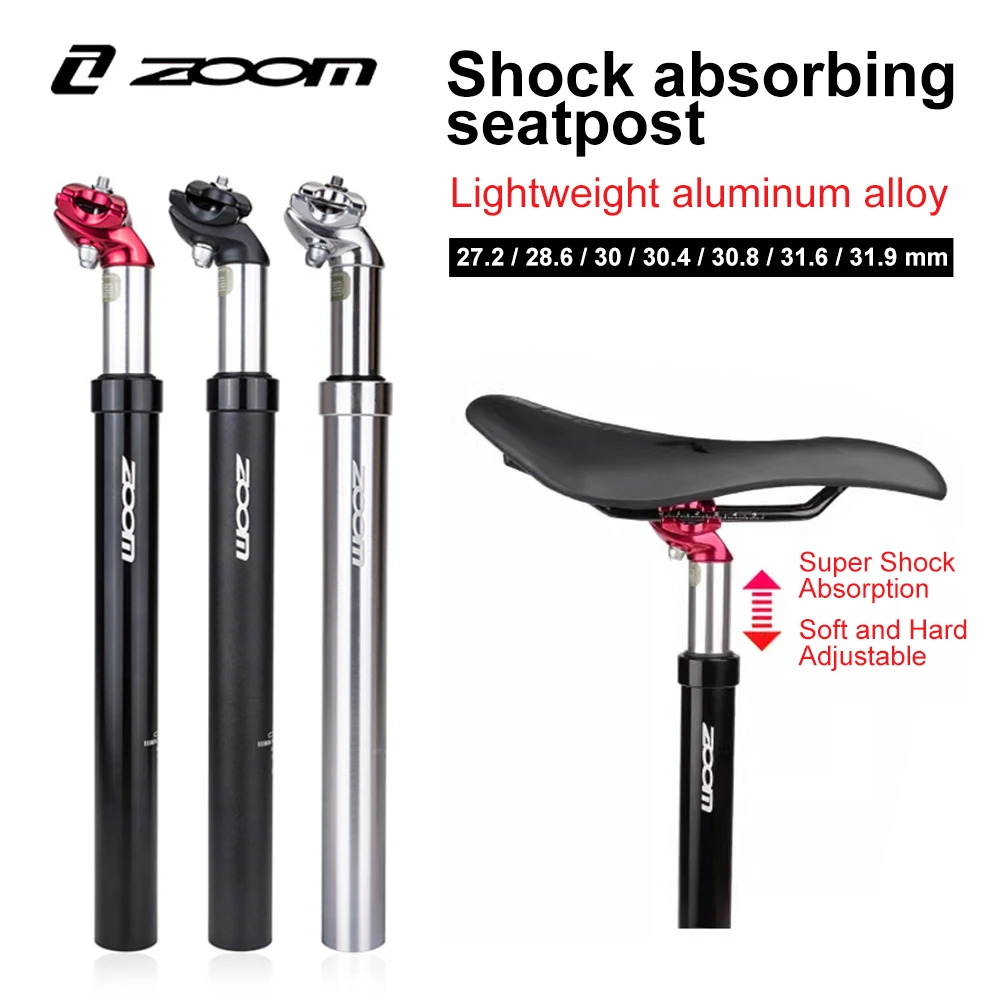 ZOOM Bike Seat Post 27.2 Seatpost Suspension Dropper Post 31.6/28.6/30.4/30.8/33.9mm MTB Suspension Shock Absorber Accessories