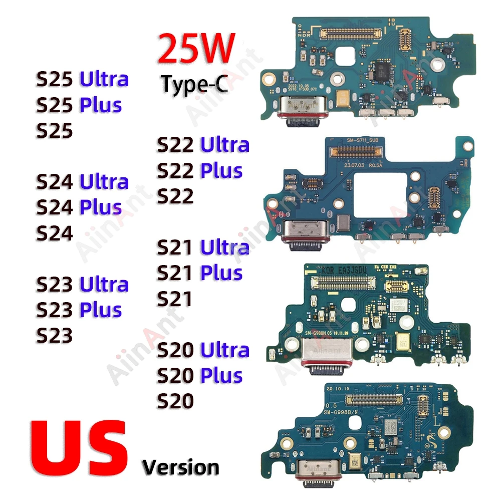 

US For Samsung Galaxy S25 S24 S23 S21 S20 Plus Ultra S901U S906U S908U S928U USB Board Dock Charger Connector Port Flex Cable