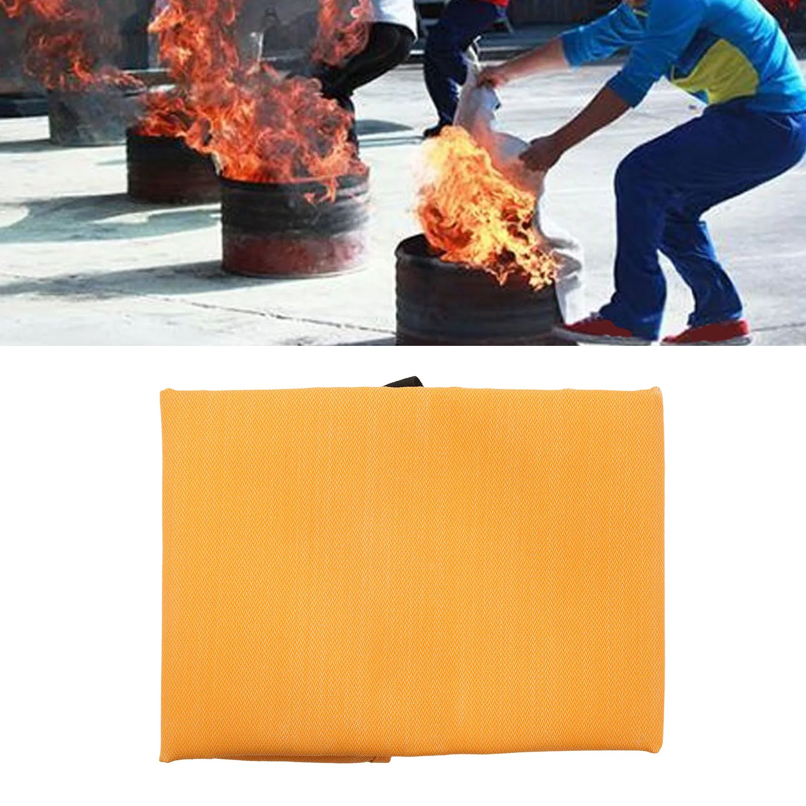 ZK30 Orange Fire Blanket Emergency Suppression Flame Retardant Silicone Fiberglass Safety Protective Kitchen manta fibra carbono