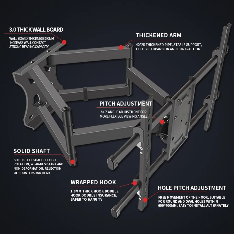 Six Arms Full Motion Wall Mount TV Bracket For 32\