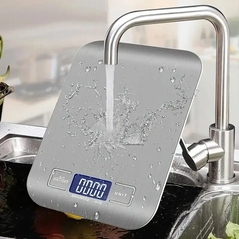 10kg 5kg/1g Electronic Digital Kitchen Scale  LED Display Stainless Steel Panel Scales Home Jewelry Food Snacks Weighing Tools