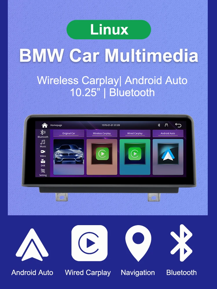 AUTOTOP CarPlay Screen For BMW 1 2 3 4 Series F20 F21 F30 F31 F32 F33 F34 Car Multimedia Player Wireless Carplay Android Auto