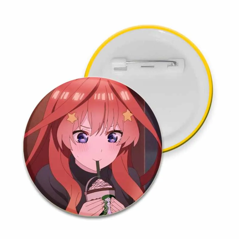 Anime Characters Miku/Nino/Itsuki/Yotsuba/Ichika Button Pins Tinplate Brooches Badges for Backpack Decoration Fans Collection