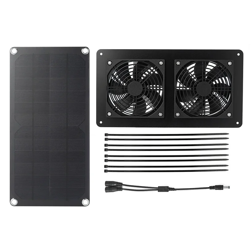 10W Solar Panel Exhaust Fan Air Extractor for Office Outdoor Dog Chicken House Greenhouse Waterproof Solars Plate Power Fans