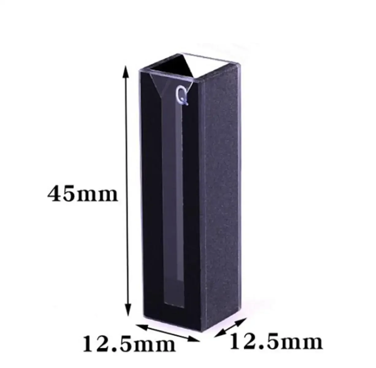 1.4ml 10mm Path Inside Light Width 4mm UV JGS1 Quartz Cuvette Cell Black Walls With Lid Spectrophotometers