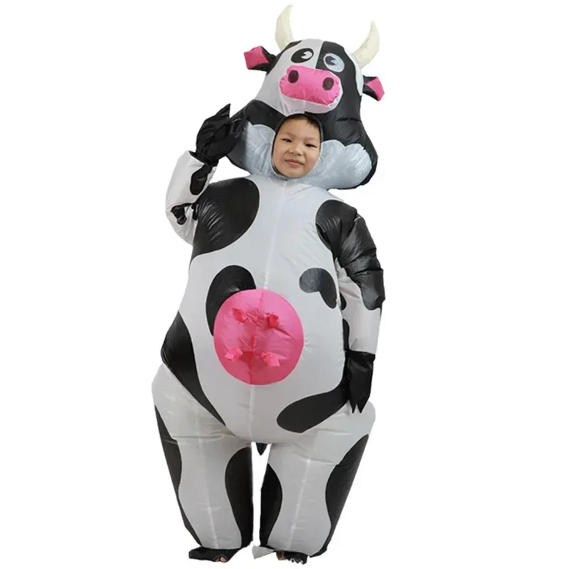 

Halloween Children Adult Cow Inflatable Costume Halloween Party Funny Cartoon Animal Cosplay Clothes Stage Performance Dress Up