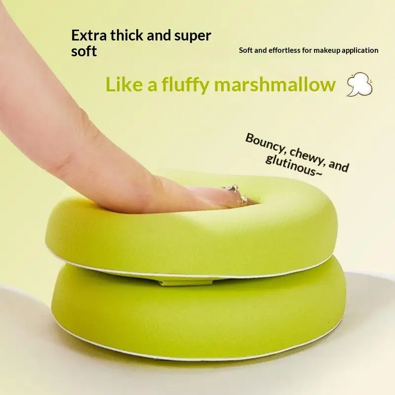 2 Pieces Mango-shaped Marshmallow Powder Puff Wet And Dry Dual-use Soft & Skin-friendly Makeup Sponge