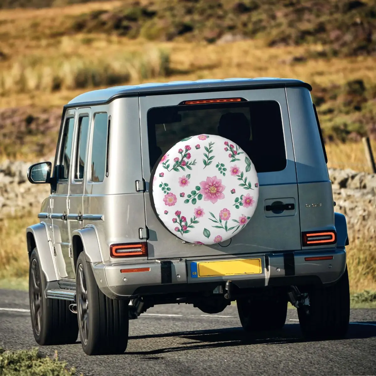 Camellia Flowers Spare Tire Cover for Mitsubishi Pajero SUV RV Car Wheel Protectors Accessories 14" 15" 16" 17" Inch