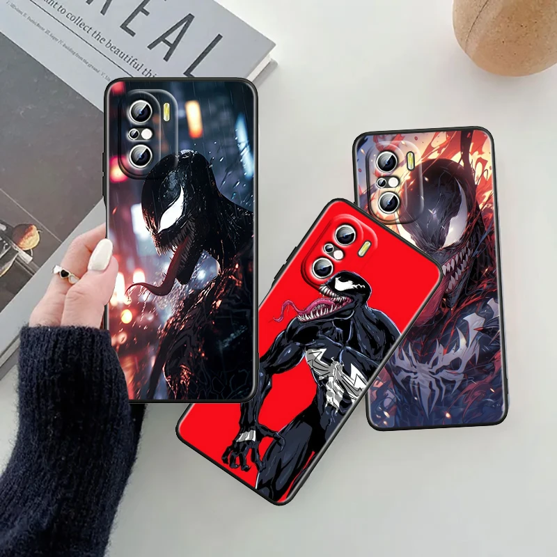 Venom Marvel Cool Mysterious For Xiaomi Redmi 9A 9C 9AT 10C 9 9T 10 12C 13C A3 12 K60 A1 K50 K40 5G Black Soft Phone Case