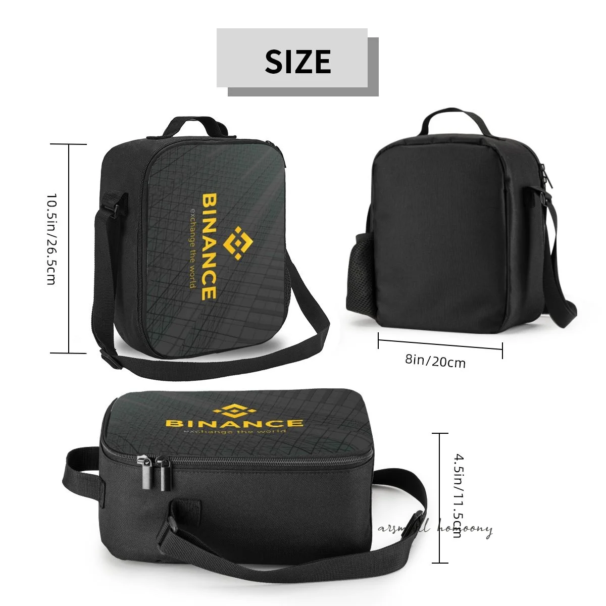 Binance Lunch Bag for Women Portable Thermal Insulated Lunch Box Picnic Multifunction Food Tote