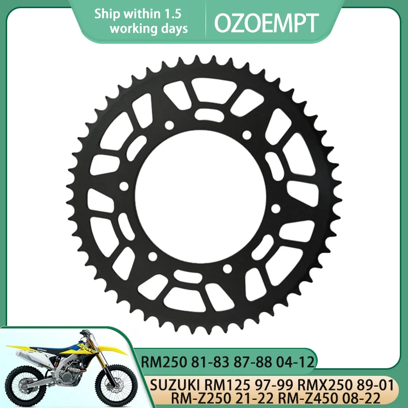 

OZOEMPT 520-50T Motorcycle Rear Sprocket Apply to RM125 97-99 RM250 81-83 87-88 04-12 RMX250 89-01 RM-Z250 21-22 RM-Z450 08-22