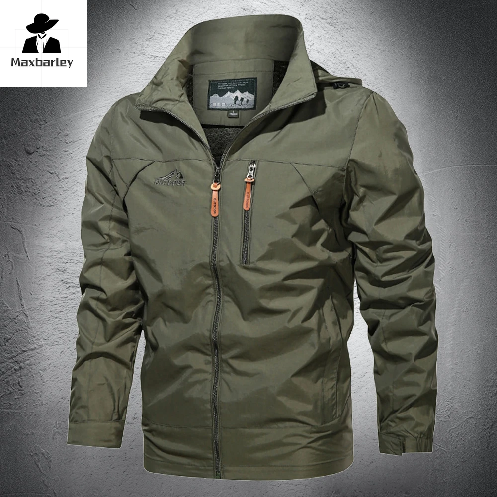 Autumn Men Outdoor Windproof Jackets Hooded Windbreaker Coat Camping Fishing Tactical Military Male Breathable Casual Jacket 5XL